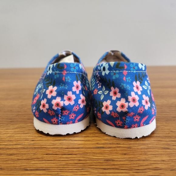 Groove Bags Floral Black Lab Blue Casual Fabric Slip On Shoes - Picture 3 of 12